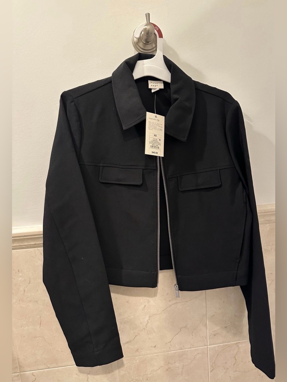 A New Day Women’s Zipper Jacket Black Size XS NWT